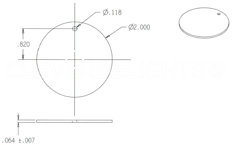 CleverDelights 2" Round Stamping Blanks - 14GA (.064") Aluminum Discs - 3/32" Hole - Circle Tags (10) 10