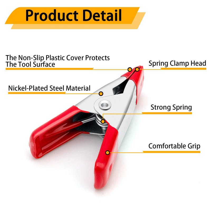 30 Pcs Small Spring Clamp,2 Inch Mini Clamps,Heavy Duty Spring Clamps Maximum Opening Of 0.78 Inch,Pvc Plastic Coated Handle,Perfect For DIY, Woodworking, Home Decoration, Or Industrial Production,Red - NewNest Australia
