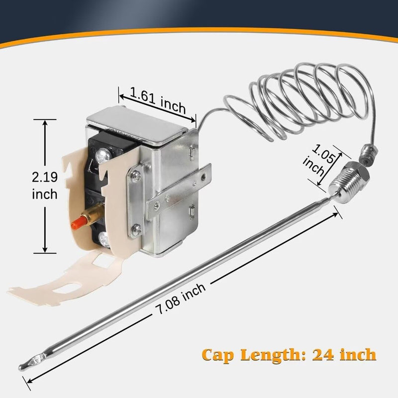 PP10084 High Limit Thermostat Switch for Pitco Fryer - 1/4" Thread MPT Stuff Box, 450°F/230°C Safety Rating, Ideal for VF35, MGII, SG14, 35C+, 45C+, 18S, 18, E500D Models