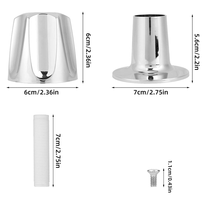 Shower Knobs Replacement Kit 2 Piece, Matte Shower Hot and Cold Tub Knobs Include Base Connectors Screws Bathtub Faucet Handle Remodel Trim Kit Compatible with Pfister Verve (Silver) Silver