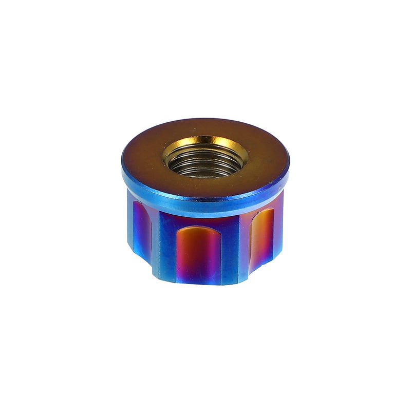 X AUTOHAUX 6pcs Titanium Alloy M10 Pitch 1.25mm Flange Bolt Nut for Bicycle Motorcycle Rear Wheel Axle Sprocket Car Modification Accessories Blue M10x1.25mm