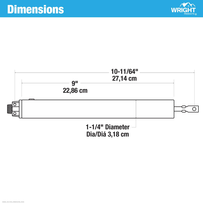 Wright Products Pneumatic Storm Door Closer – Adjustable, Smooth-Closing with Hold-Open Washer,White
