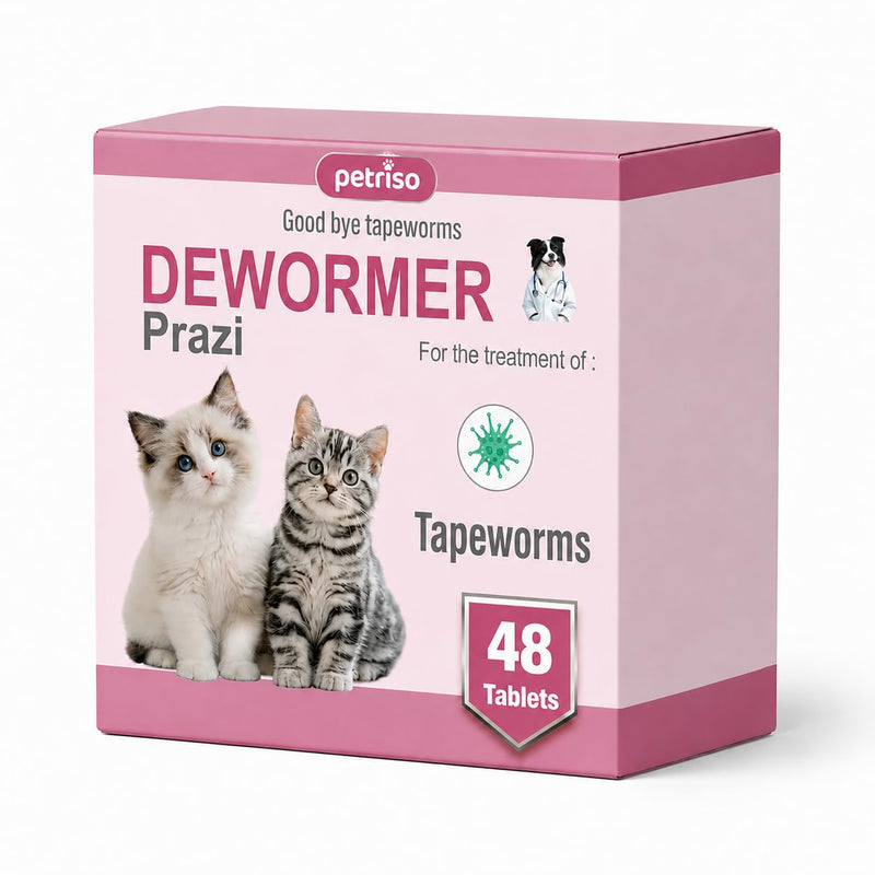 Tapeworm Solution for Cats and Kittens, Say Goodbye to Tapeworms in Cats and Kittens, Rapid Absorption, 48 Tablets