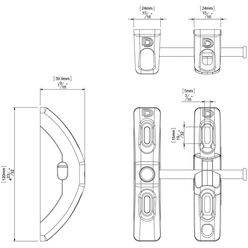 D&D TECHNOLOGIES TL01 T-Latch Action Gate Latch, Padlock Gravity Gate Latch, for Any Square Metal, Wood, Vinyl Gates