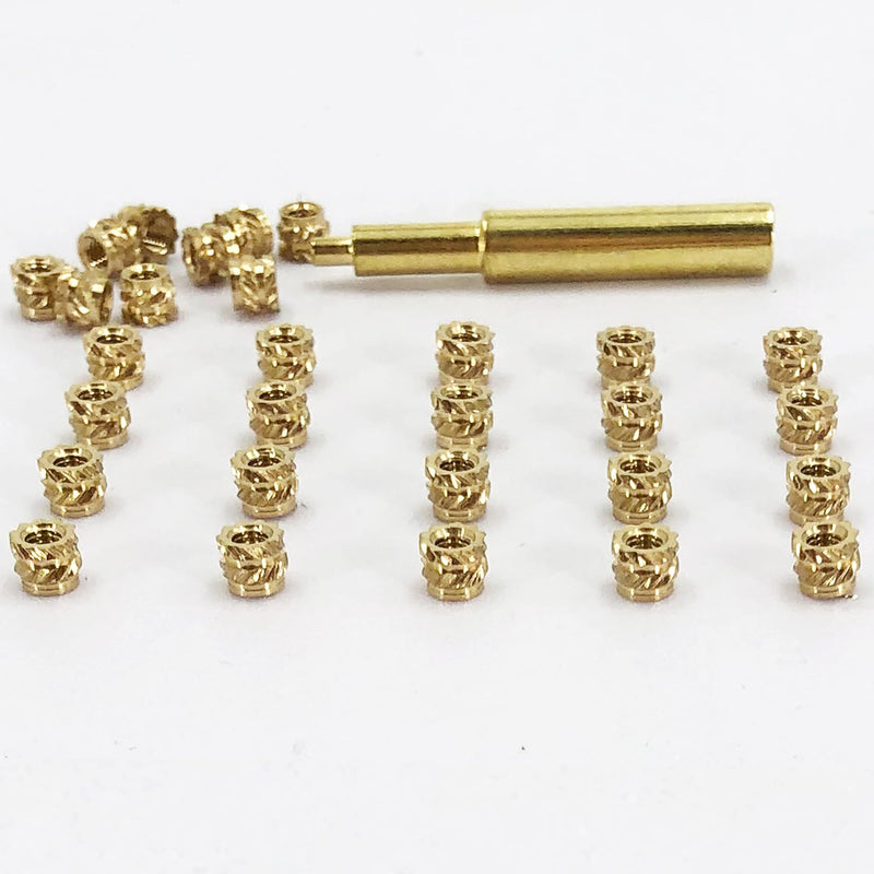 130Pcs Threaded Inserts Heat Set Inserts Kit M3x4x5 Brass Insert Nut with Soldering Iron Tip for 3D Printed Plastic Materials (130pcs) M3x4x5