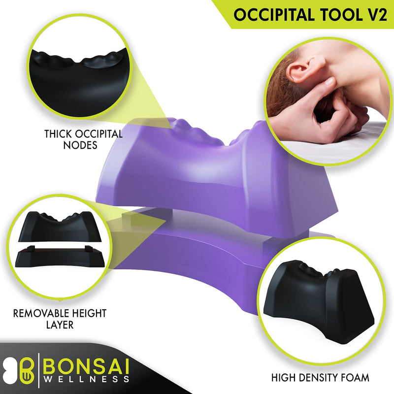 Occipital Release Tool 2.0 - Cervical Traction for Neck and Shoulder Pain Chiropractic Alignment Pivot Device for Trigger Point Therapy Headaches Migraine and Stress (Lilac) Lilac