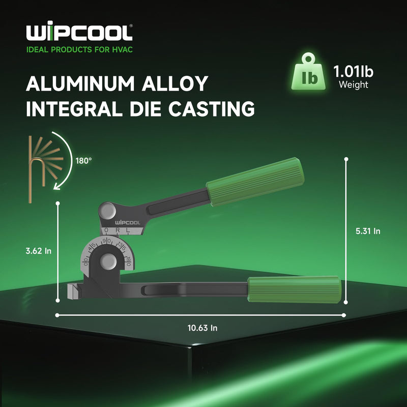 WIPCOOL 3-in-1 Compact Tube Bender, 0–180° Copper Tubing Bender for 1/4", 5/16", 3/8" O.D., Manual HVAC Bender Tool for Air Conditioning & Refrigeration Tight Spaces Compact Small Tubing (1/4"–3/8")