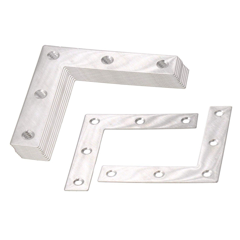 10 Pack Repair Mending Bracket Plate,ULIFESTAR Stainless Steel L Shape Flat Corner Brace Bracket for Wood,Metal Fixing Joining Bracket Support Brace for Shelves,Furniture and Cabinet 10Pack(60x60mm) 60*60mm/2.4*2.4''