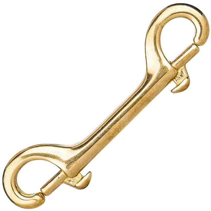 Solid Brass Double Ended Bolt Snap Hook, Marine Grade Double End Scuba Diving Clips, Heavy Duty Trigger Chain Clip Key Holder for Pet Feed Bucket Hammock Horse Tack (2-Pack) (115mm) 115mm - NewNest Australia