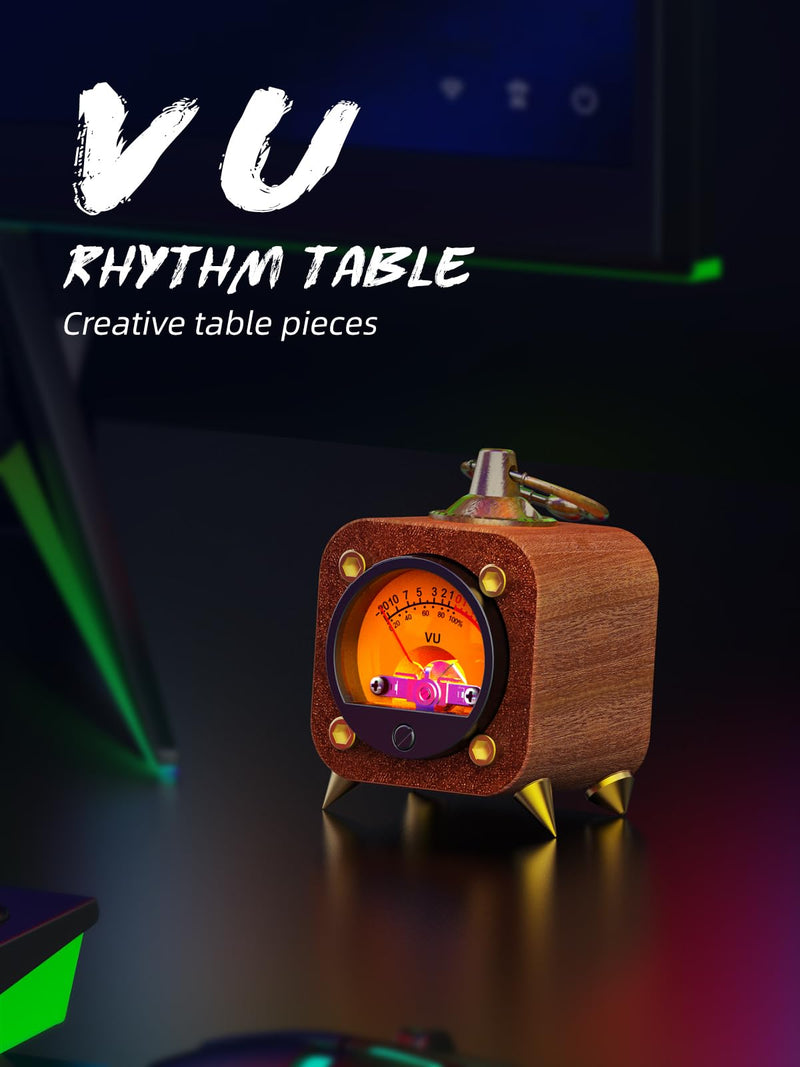 Wireless Audio Retro Analog VU Meter Sound Level Indicator DB Panel Display, VU Warm Back Light Audio Level Amp, VU Music Sync and Pickup Rhythm Ambient Lights-FVU1-M FVU01-M