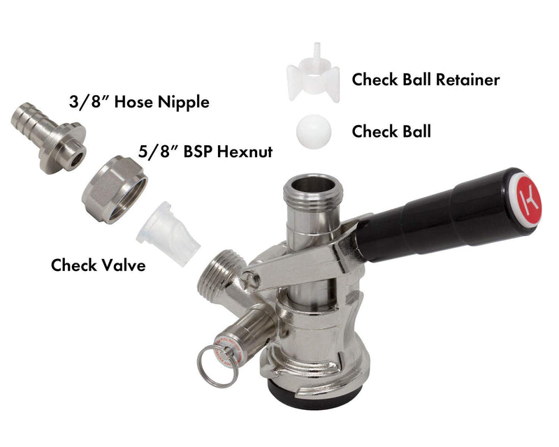 Kegco KC KT85D-L Keg Coupler D System, Black