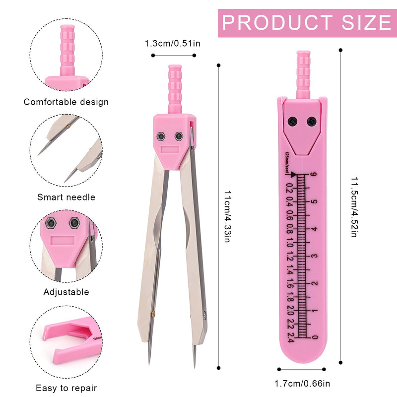 Calipers Measuring Tool for Nursing, Calipers Measuring Tool with Ruler Nurse or Doctor Electrocardiographs Measuring Tool Caliper Electrocardiogram Drafting Divider for Monitor (Pink)