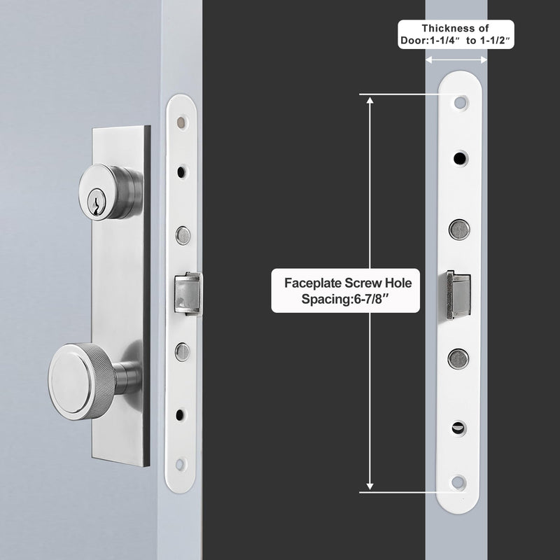 2 Point Bolt Mortise Lock Body Fit Pella Storm Doors, White