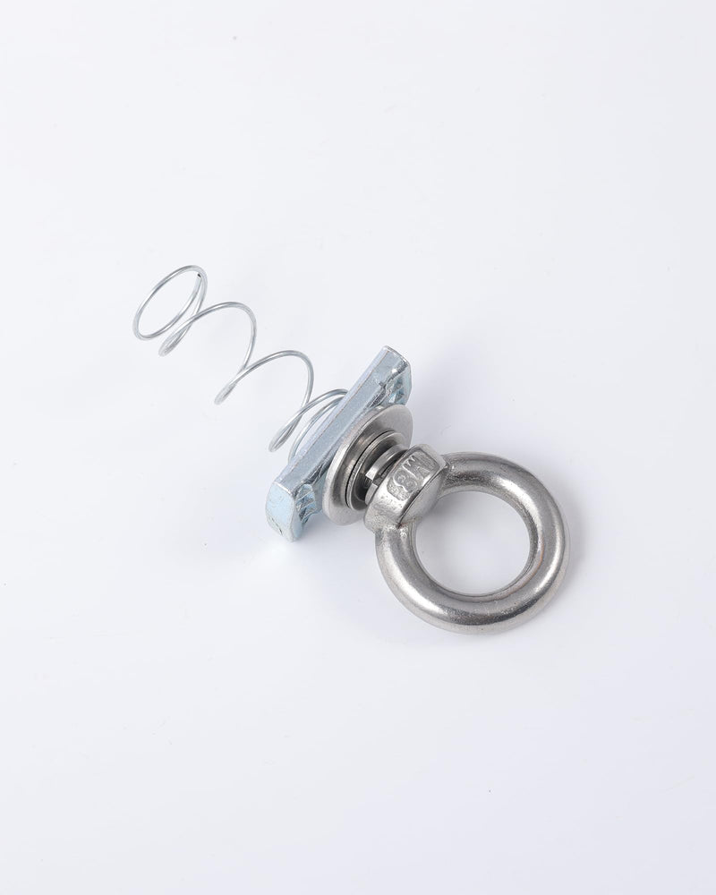 Strut Channel Nut and Eye Bolt Set - Heavy Duty Stainless Steel Eye Bolts M8, M10 | Zinc Plated Spring Nuts, Long Spring) for Unistrut, M8, Pack of 4