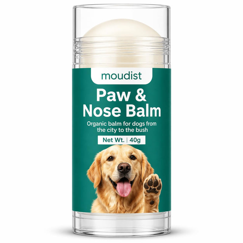 Dog Paw Balm Stick for Dry Cracked Paws – Moisturizing Paw & Nose Balm for Dogs & Cats – Paw Protector for Hot Pavement & Winter Walks, Non-Greasy Formula (40g)