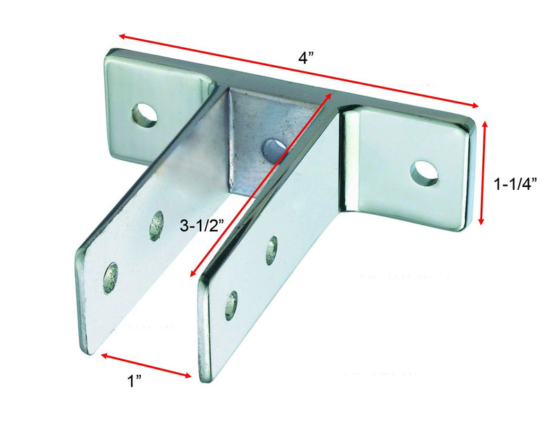 Harris Hardware 15516 Urinal Screen Pack 3 Polished Chrome Die Cast Zamac 2-Ear Urinal Screen Brackets for 1 in. Panels with Fasteners