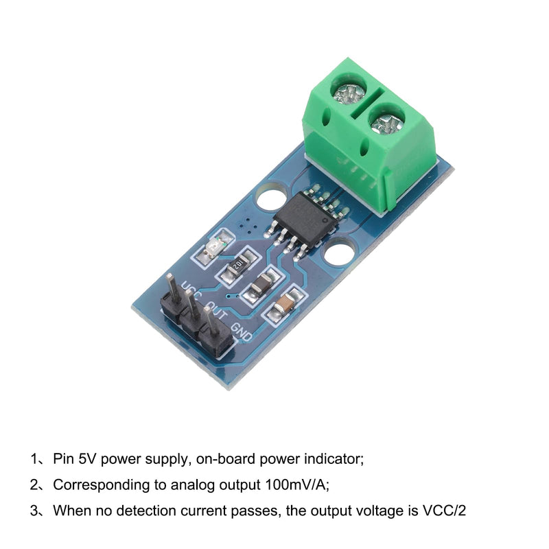 MECCANIXITY 5pcs ACS712 Current Sensor Module 5A Range Hall Effect Current Sensor Current Measuring AC/DC for Detecting Current