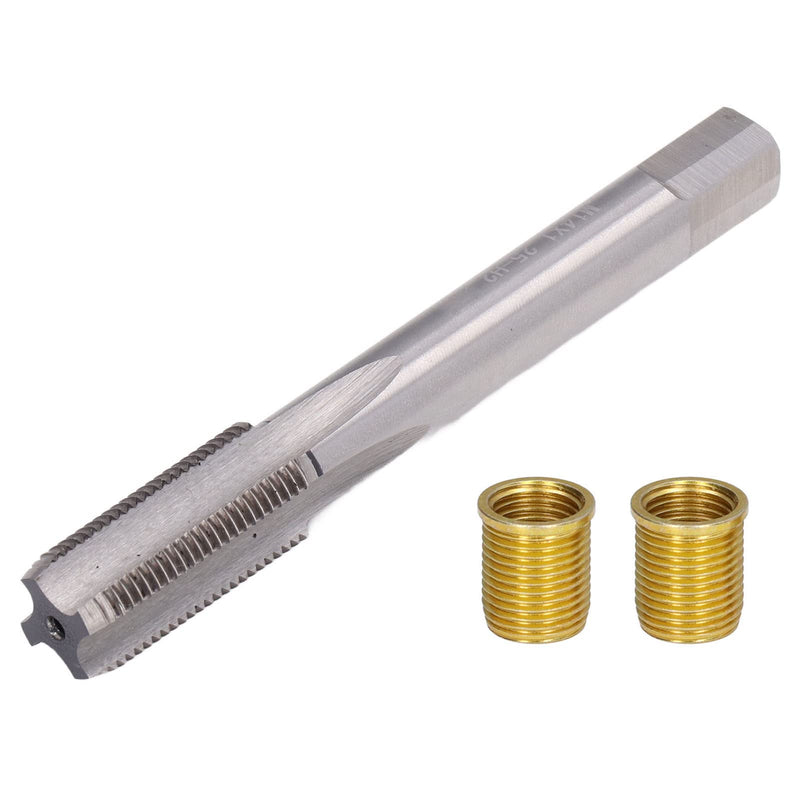 10pcs M12x1.25 Inserts with M14x1.25 Tap 14mm Rethreaded Kit Spark Plug Thread Hole Repair Tools Metal - NewNest Australia