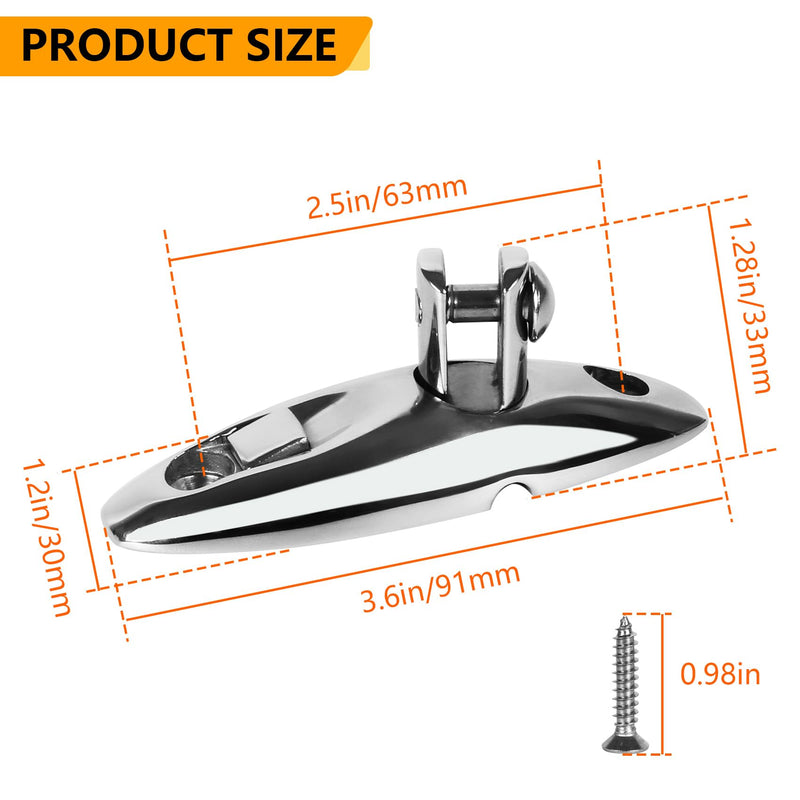 ORLANG 2Pack Boat Bimini Top Swivel Hinge, 316 Stainless Steel Deck Side Mount Quick Release Hinge, 360 Degree Rotation Marine Bimini Top Hardware with Screws for Boat Yacht,Pontoon Boat