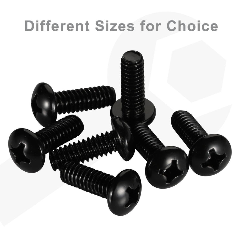 6-32 x 3/8" Pan Head Machine Screws, Stainless Steel 18-8 Black Finish, Fully Threaded, 100 PCS 6-32 x 3/8"