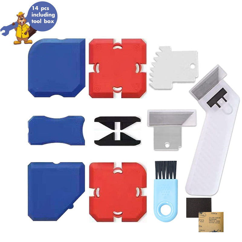 Silicone Profiling Kit, Professional Silicone Profiling Tool, Caulking Tool kit with Sealant Finishing Tools and Caulk Removal Tools Silicone Profiling Kit with sandpaper