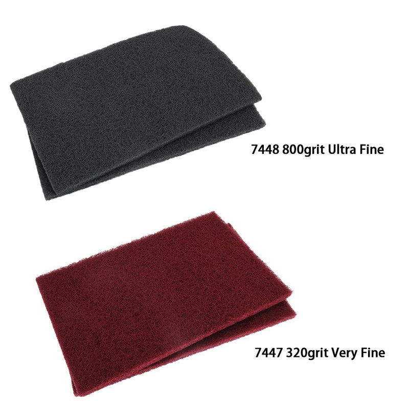 8 Scuff Pad Variety Pack, 4 Each Maroon, Gray, Scuffing, Scouring, Sanding, Cleaning, Blending, Paint Surface Prep Adhesion - 6" x 9" Automotive Auto Body 7447&7448 4*Maroon, 4*Gray 7447&7448