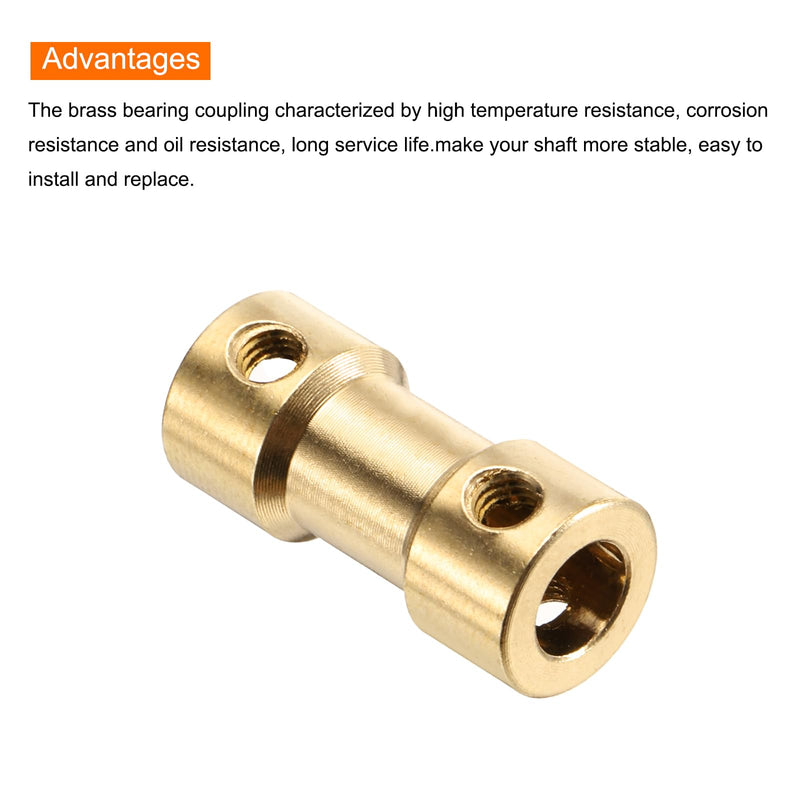 MECCANIXITY 4Pcs 4mm to 5mm Brass Shaft Coupling Joint Connector with Screws Flexible Motor Shaft Coupler for RC Model Car Airplane Motor Wheels Tires Shaft 4