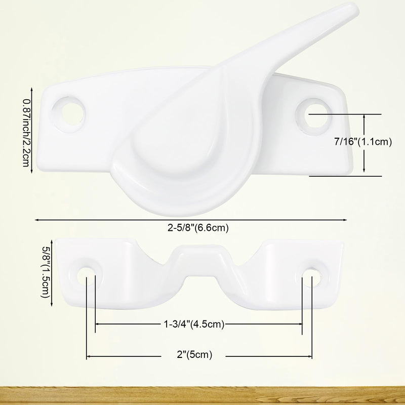 Metal Window Lock Replacement for Andersen Window Parts, Work with 200 Series Narroline Or 400 Series Tilt-Wash Double-Hung Window, White Sash Lock and Keeper