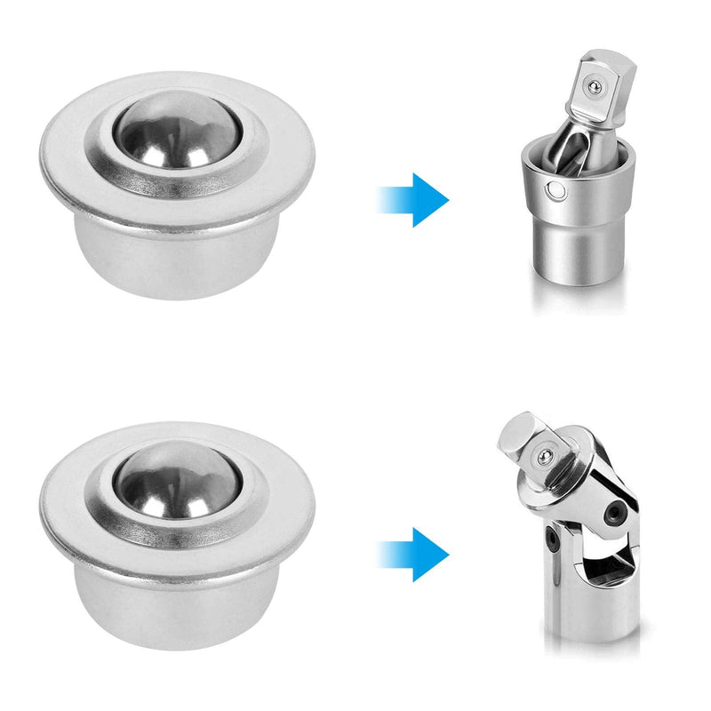 16PCS 5/8 Inch Roller Ball Transfer Bearing, Ball Bearing Rollers, Stainless Steel Ball Transfer Bearing Casters Universal Base Conveyor Roller Ball for Conveyor, Roller Stand, Load Capacity 33 lbs 5/8 Inch flat Base Ball Transfers 16