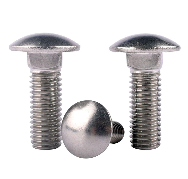 1/4-20 x 1/2" Carriage Bolts Screws, Round Head Square Neck, 304 Stainless Steel 18-8, UNC Coarse Fully Thread, Quantity 20Pcs 1/4-20 x 1/2" (20 Pcs)