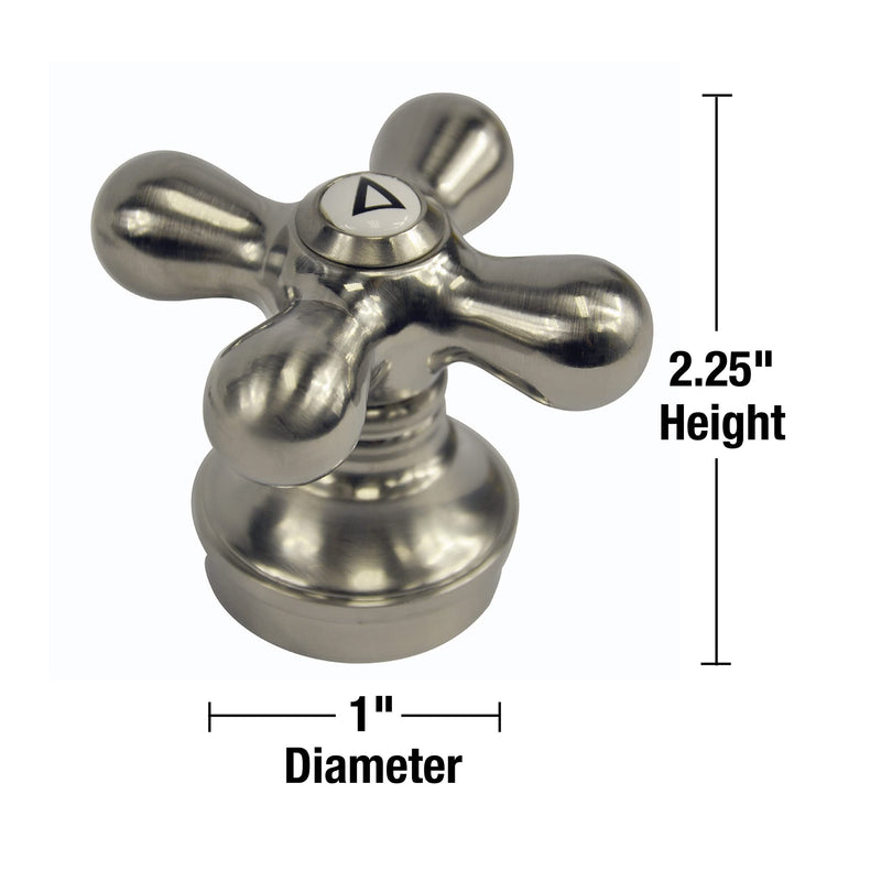 Danco 89255P Cross-Arm Tub/Shower & Sink Faucet Handle, Fits 2-3 Handle Faucets, Does NOT FIT Delta & Moen FAUCETS, Brushed Nickel 2-Pack Brushed Nickel - 2 Pack Medium