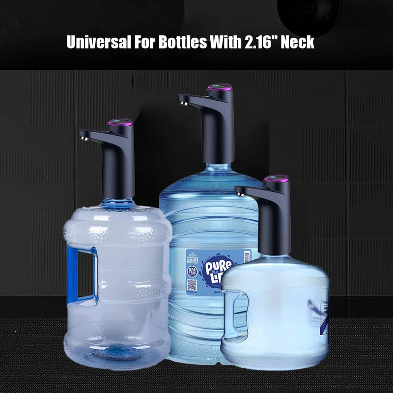 GOLDEN DEER Water Dispenser for 5 Gallon Bottle, Portable 5 Gallon Water Dispenser,Universal Water Dispenser for 2.5、3 and 5 Gallon Bottles USB Charging Water Bottle Pump Dark Gray
