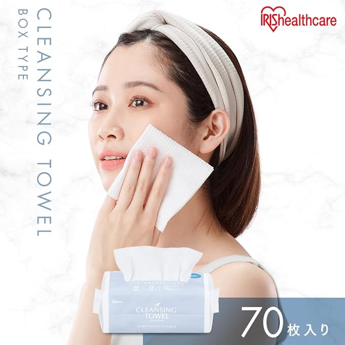 Iris Ohyama Cleansing Towels, Thick, 70 Sheets x 6 Pieces (Box Type), Sensitive Skin, Disposable Towels, Face Wipes, Wet and Dry Use, Facial Cleansing Facial - NewNest Australia