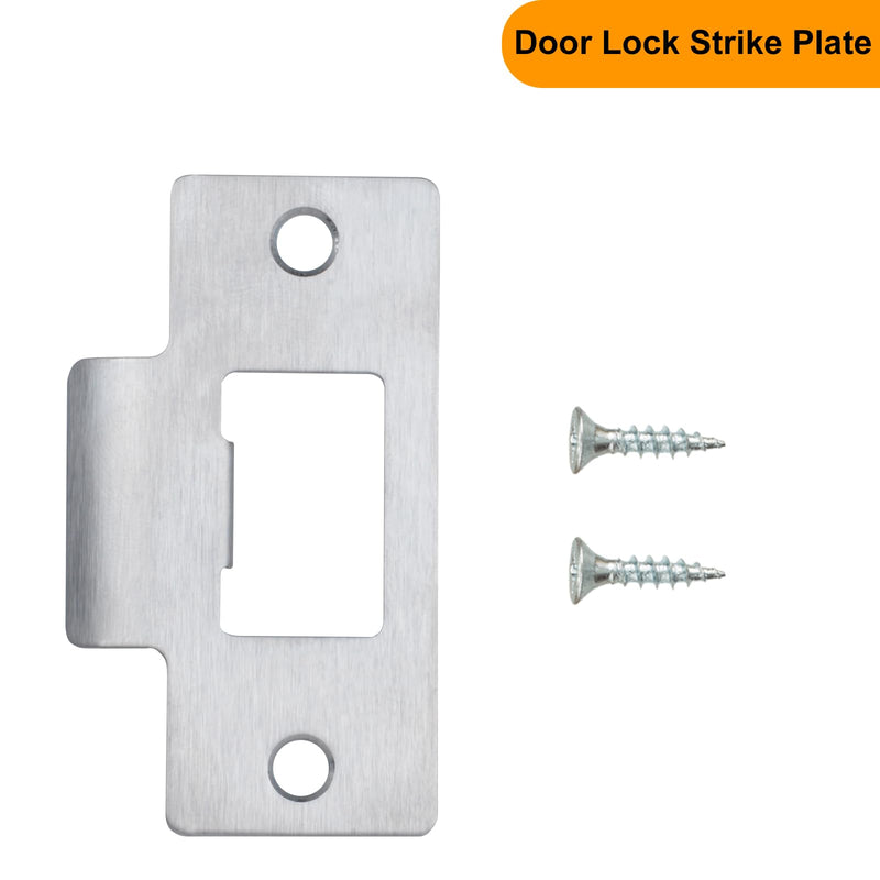 12PCS Universal Door Strike Plate，Replacement Lock Strike Plate T Strike Deadbolt with Screw，Stainless Steel Deadbolt Covers Door Reinforcement Kit for Interior Exterior Door Use(Silver) 12