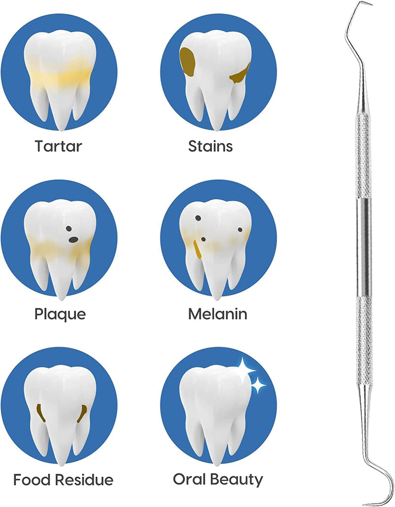 Professional Dental Tarter Scraper 100% Stainless Steel Double-Sided Hook & Angled Pick Wax & Clay Sculpting Tool 1Pack 1 Count (Pack of 1)