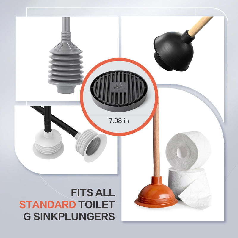 Plunger Tray 2pcs black - Plunger Mat Air Drying Mat for Toilet Plunger - Plunger Holder Catches Drips - Wicks Water from Plunger and Dries Quickly, toilet plunger holder only