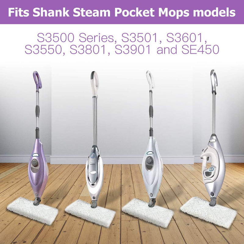 Replacement Steam Mop Pads for Shark Steam Mop Pads Compatible with S3500 Series S3501 S3601 S3550 S3901 S3801 SE450 S3801CO S3601D Steam Pocket Mop (6-Pack) White