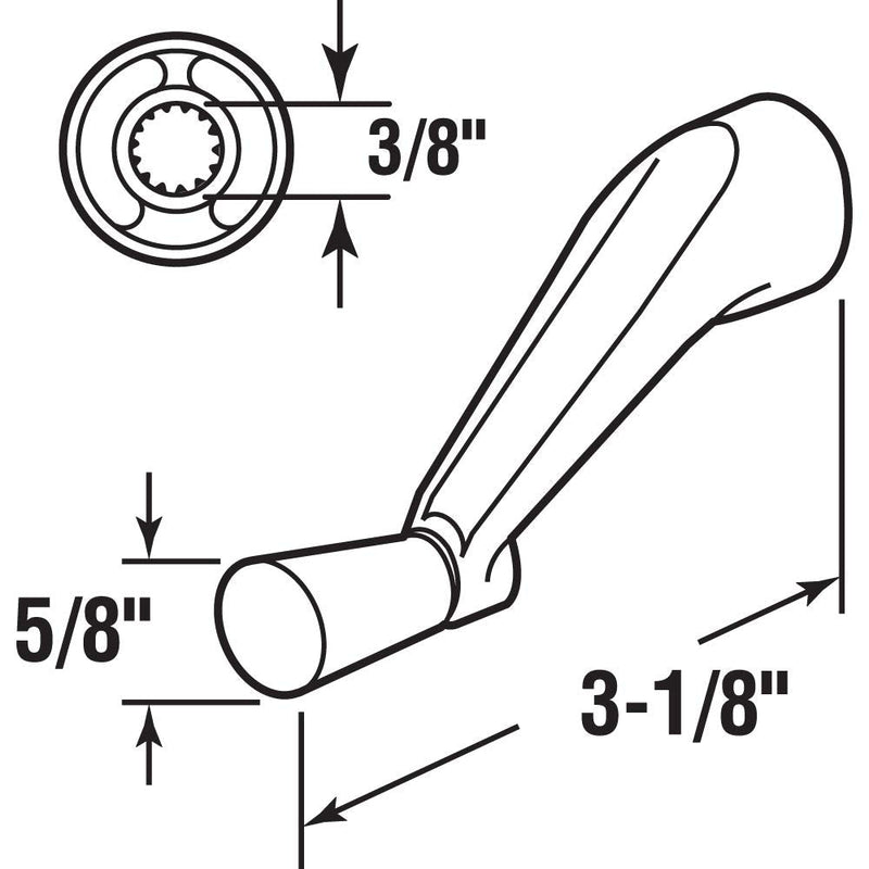 PRIME-LINE Products H 3966 Spline Socket Crank Handle, Stone (Pack of 2) Pack of 2