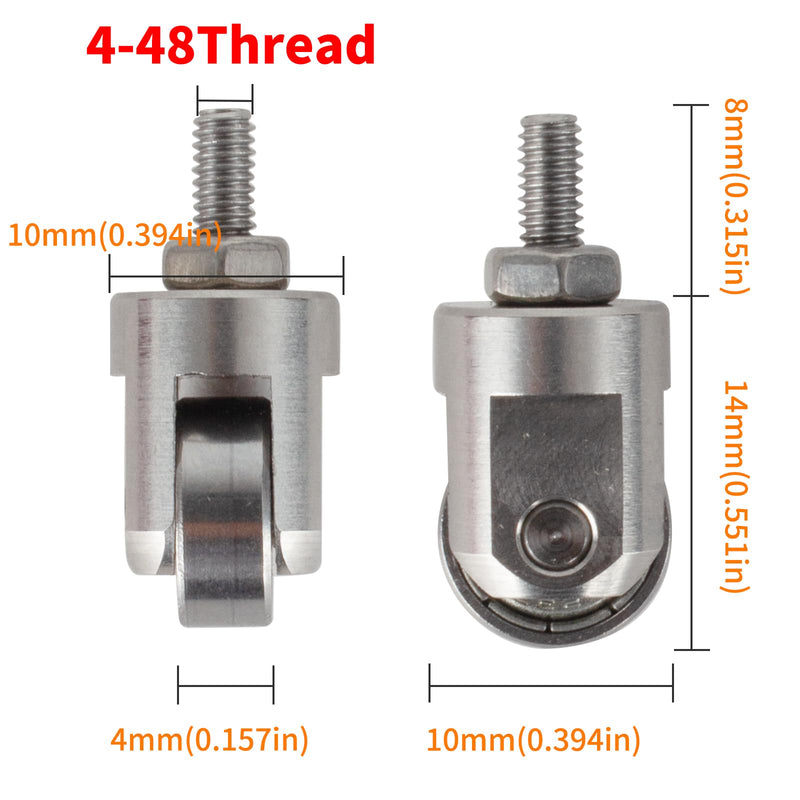 Roller Contact Point for Dial Digital Indicators Depth Gauge 4-48 UNF Thread 10mm Diameter Wheel Metric Dial Contact Point