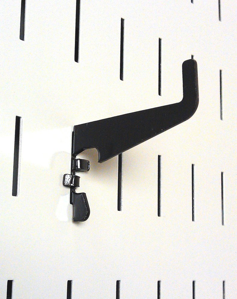 Wall Control Pegboard Medium 1-7/8in Slotted Hook Pack - Slotted Metal Pegboard Hooks for Wall Control Pegboard and Slotted Tool Board – Black 4 Count (Pack of 1)