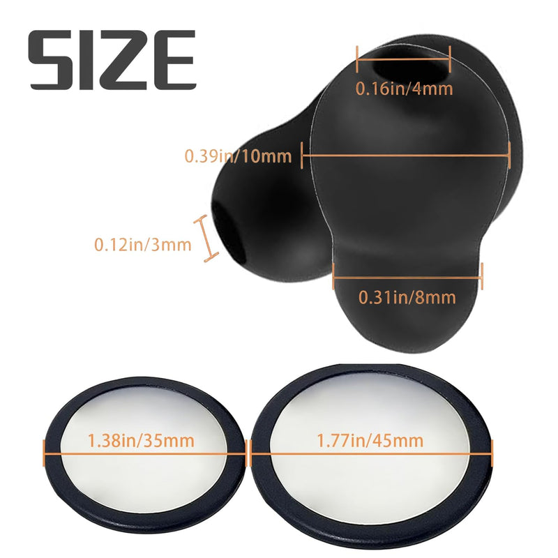 Stethoscope Spare Parts Kit – Includes Eartips, Adult & Pediatric Diaphragms, Non-Chill Bell Sleeve, 4Pcs Super Soft Earbud Eartips Earpieces Replacement for Littmann Stethoscope Silicone Black.