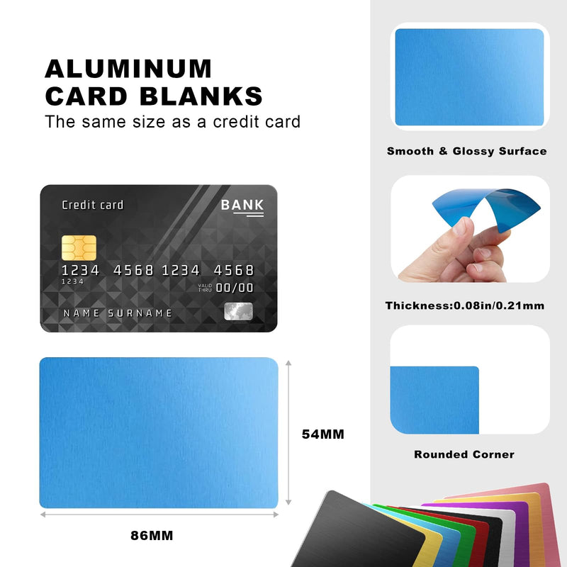 AENBUSLM Laser Engraving Blanks, 200pcs Black Aluminum Alloy Sheets for CNC Engraving, Laser Crafting, Multipurpose Metal Business Cards. DIY Gift Cards, 85 x 55x 0.2mm Thickness (Black-200pcs) Black-200pcs