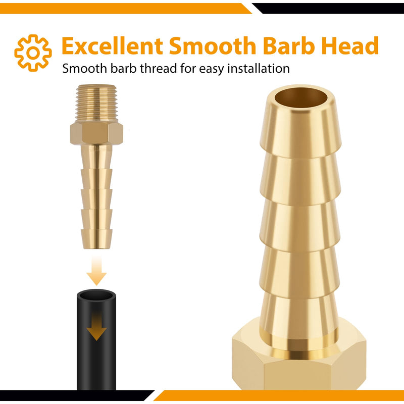 4pcs 1/4" Hose Barb to 1/8 NPT Male Brass Quick Coupler Air M Type Fitting Quick-Connect Fitting (4) 1/4″ Barb to 1/8 NPT Male Thread