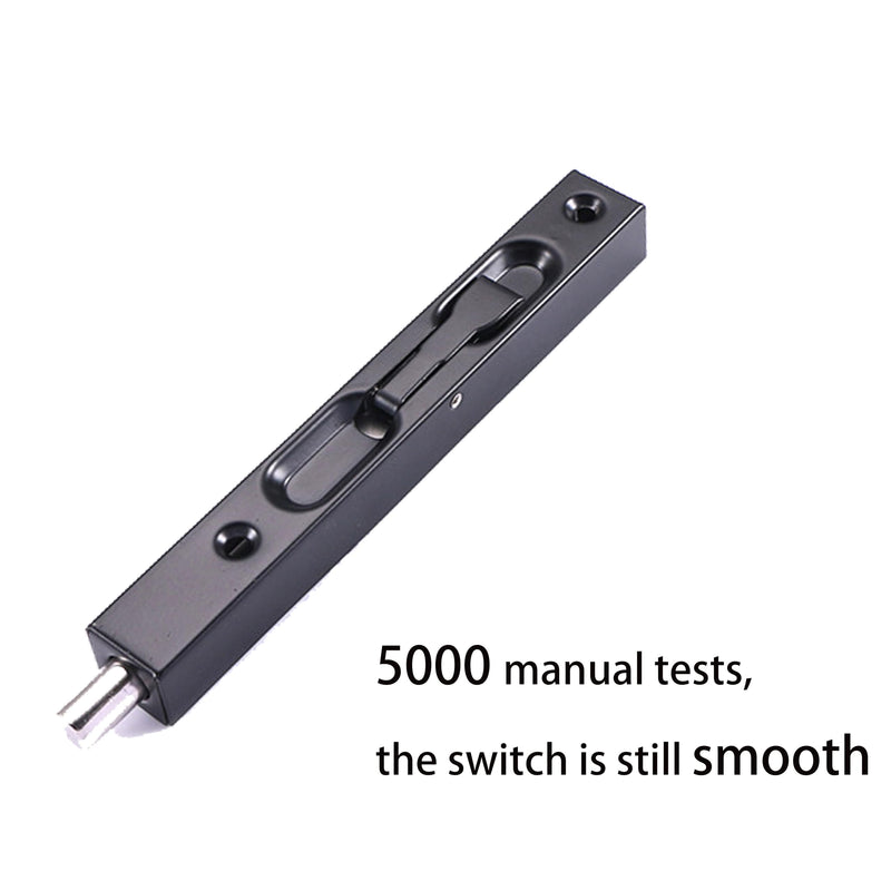TOGU 2 Pack Stainless Steel Lever Action Flush Bolt in 6" 8" 10" 12" 18" 24",Concealed Security Flush Bolt Latch Slide Bolt Lock for Composite Doors,French Doors,Wood Doors,Double Doors,Matte Black-8"