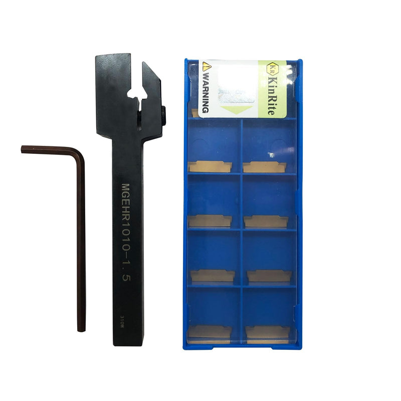 12pcs 3/8” Grooving Tool Holder MGEHR1010-1.5 with MGMN150 Grooving Insert Cut Off Parting Tools Turning Insert Carbide Insert for Steel Grooving Width 0.06" (3/8" Groovinng holder + MGMN150) 3/8" Groovinng holder + MGMN150