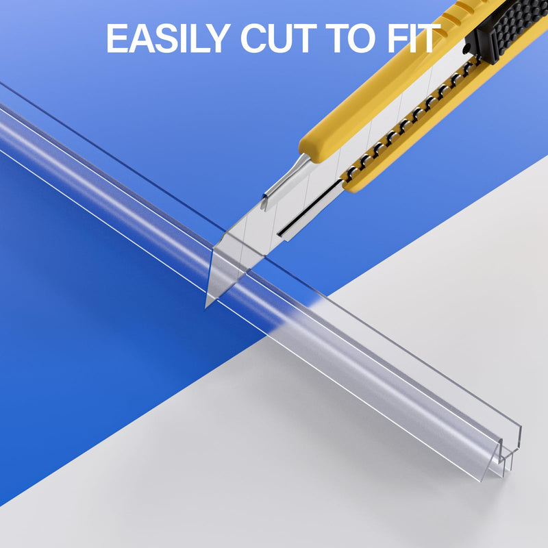 3Pack 3/8" x 39" Shower Door Bottom Seal - Shower Door Sweep - Frameless Glass Seal Strip - Stop Shower Leaks and Create a Water Barrier, 10MM 39" x 3/8" (3pcs)