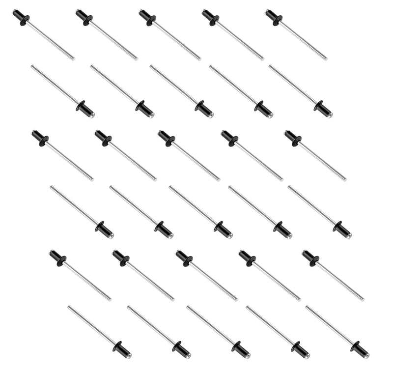 1/8" x 1/4" Aluminum Blind Rivets Assortment, Black Pop Rivets Metal Boat Rivet Tool Marine Rivets for Kayak - 100 Pcs 1/8" x 1/4"