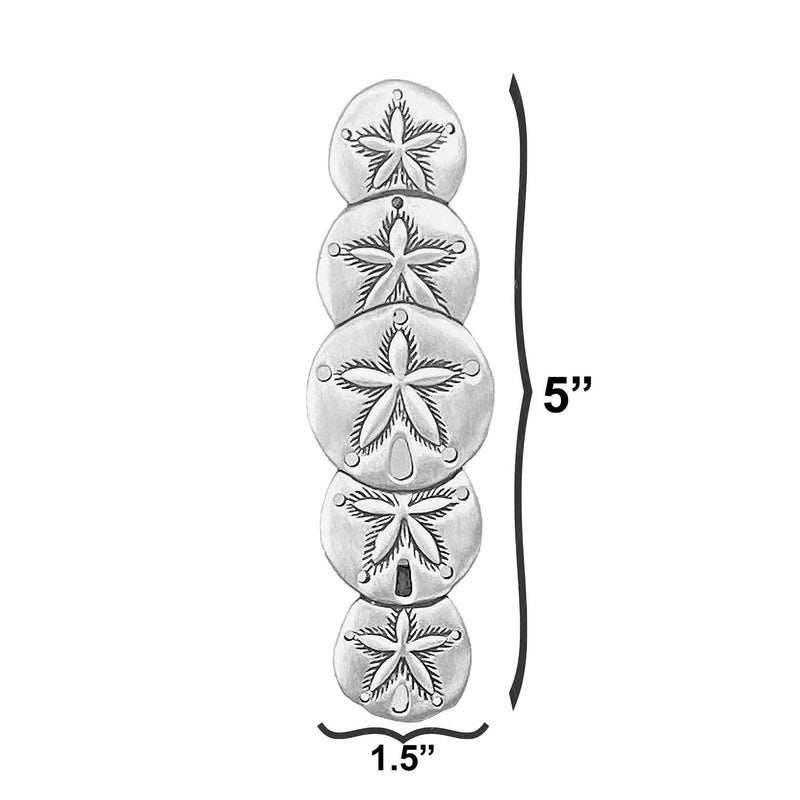 Costello Coastal - Sand Dollar Cabinet Pull - Vertical - Designer Pewter Hardware