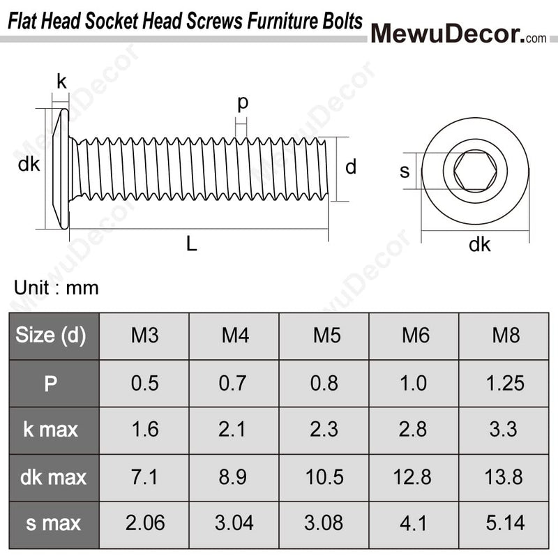 Screw Post Fit for 5/16" (8mm) Hole Dia, Male M6 x 18mm Belt Buckle Binding Bolts Furniture Screws, 304 Stainless Steel 18-8, 10 Sets