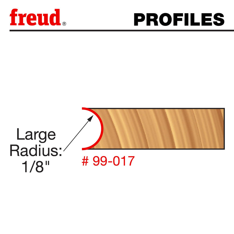 Freud 99-017: 1/8" Radius Canoe Joint Bit with 1/2" shank, 1-11/16" overall length